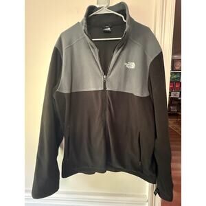 North Face Fleece Full Zip Jacket Black and Gray Men's XL